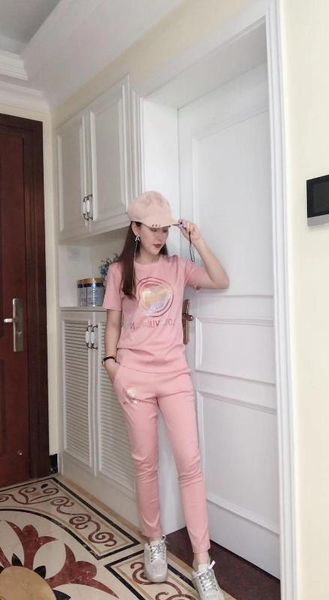 

женская мода классическое письмо с длинными рукавами хлопок бейсбол униформа брюки тонкий повседневный спортивный костюм из двух частей, White