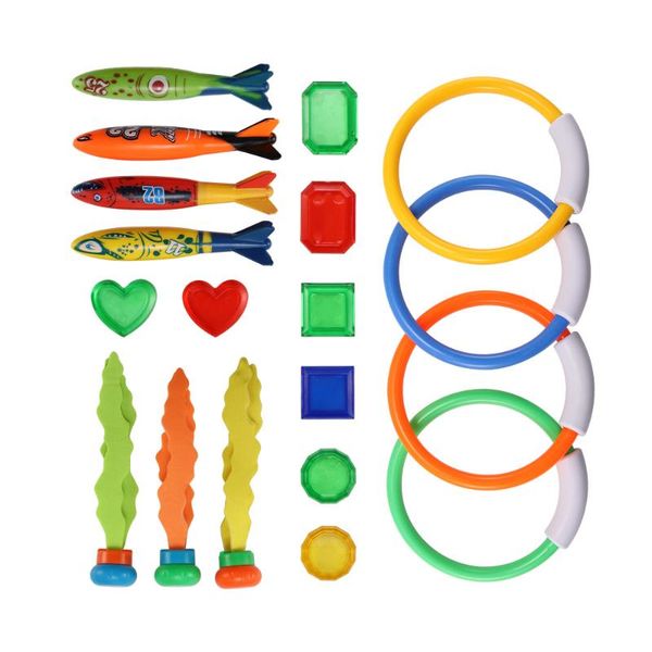 

diving game toys set swimming pool throwing toy dive swim rings circle underwater kids summer gift beach pool accessories