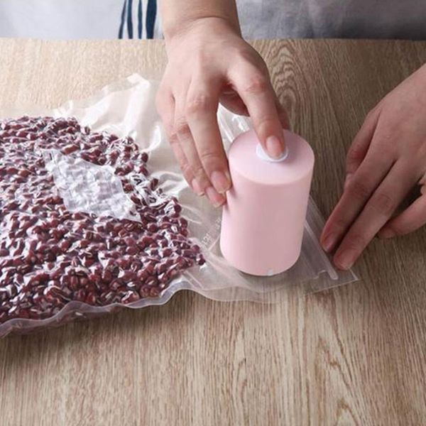 

mini automatic compression vacuum pump portable electric air + 5pcs sealer bags storage bottles jars