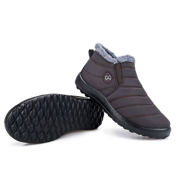 

snow boots women shoes winter flat ankle boots female slip-on warm fur plus size warm plush couple casual women, Black