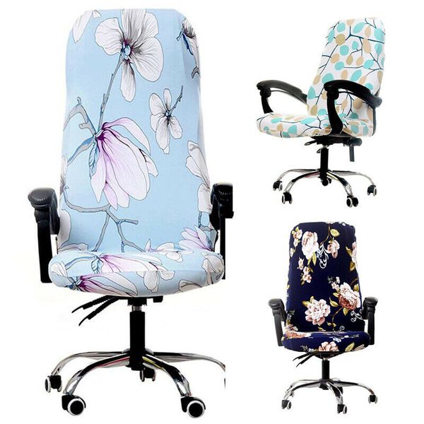 

2020 anti-dirty rotating stretch office computer flower desk seat chair cover waterproof elastic chair covers removable