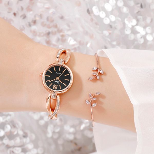 

fashion women watches lvpai digital bracelet watch rhinestone dial ladies quartz wristwatch clock gift montre femme, Slivery;brown