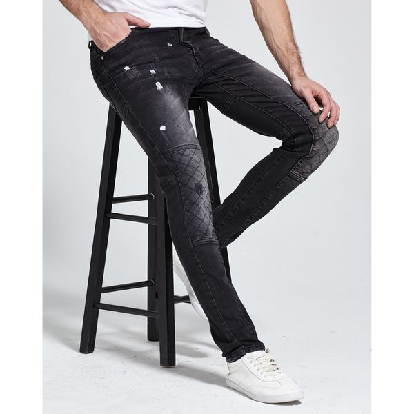

2017 new men jeans fashion strech biker jeans design good quality h1701, Blue
