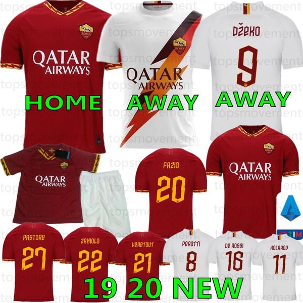 

thai 19 20 perotti dzeko pastore zaniolo soccer jerseys roma totti football kit shirt de rossi maillot de foot custom, Black;yellow