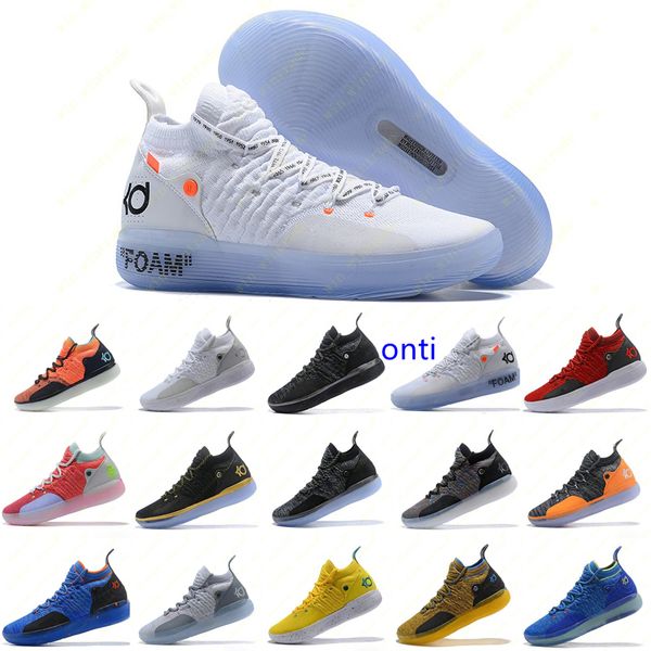 

мужские кроссовки new kd 11 ep белый оранжевый foam pink paranoid oreo ice баскетбол обувь оригинальный дюрант xi kd11 кроссовки размер 7-12, Black