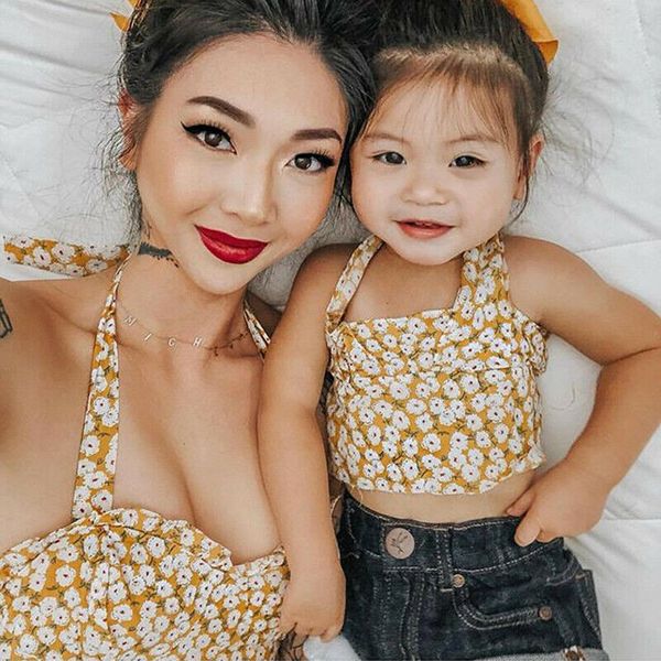 

summer new style newborn infant baby girl cute sleeveless floral denim shorts casual outfits set clothes, White