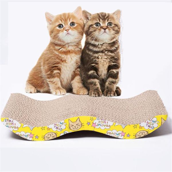 

cat scratch board s bending shape big-size double-sided durable pet scratcher pad bed mat with catnip toy claw care cat toy