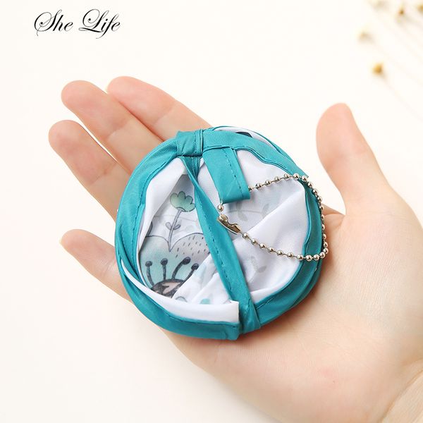

2019 summer style polyester cartoon mini round portable fan folding pocket wallet handheld fan
