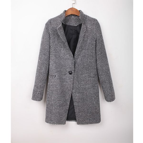 

women winter elegant wool velvet thick long overcoat 2019 autumn and winter long-sleeve women windbreaker coat, Black