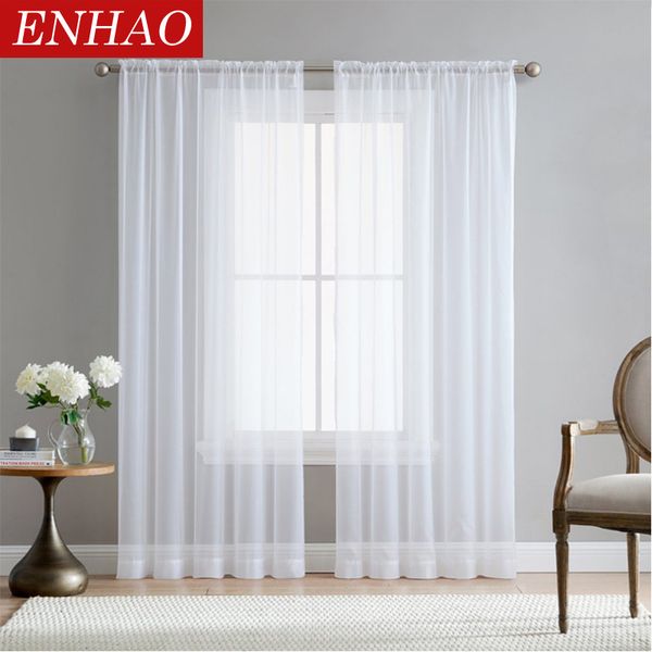 

enhao solid yarn curtains window tulle curtains for living room bedroom kitchen modern sheer treatments voile drapes