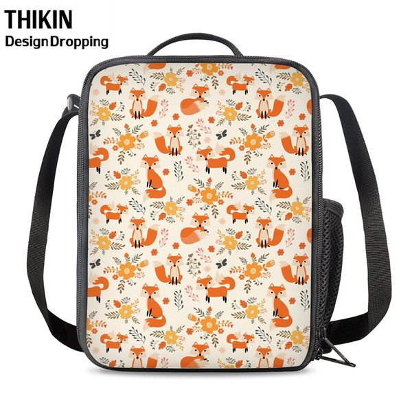 

thikin lunch bags for women large bolsa termica cute animal floral print school lunch pack for kids girls mochila 2020, Blue;pink