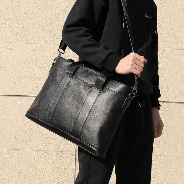 

leather briefcases men business briefcase shoulder bag portable kumon lapbriefcase lapbag 14 inch