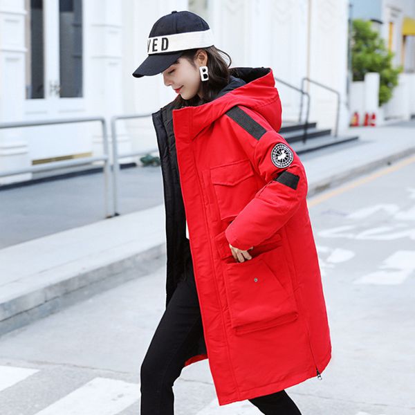 

2019 new hooded parkas coat women's fashion casual cotton winter warm lady long hooded ladies jacket female outerwear y67, Tan;black