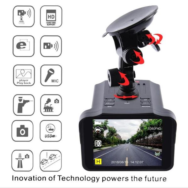 

2.7'' globally universal 2 in 1 1080p hd traffic recorder mobile speed radar 3 city mode 1 highway mode car