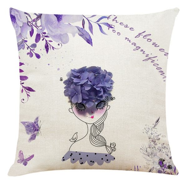 

nordic style flower girls cushion covers kids decoration pillow case home bedding set