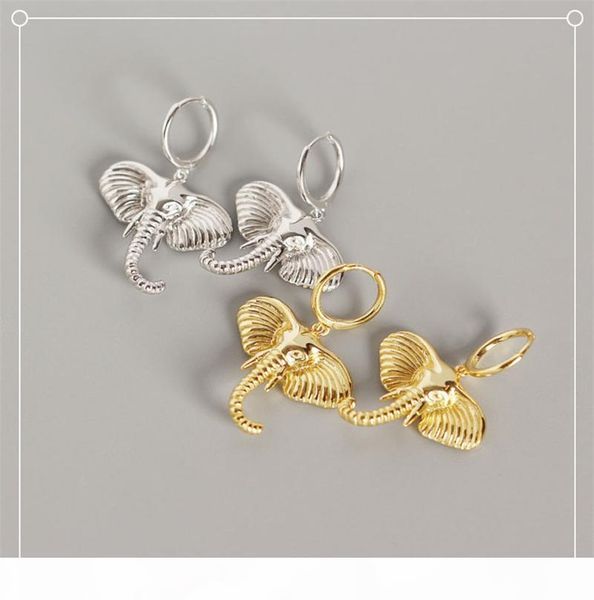 

europe and america ale 18k yellow gold plaed 925 sterling silver elephant earrings nice jewelry gift for men women earrings jewelry, Golden;silver