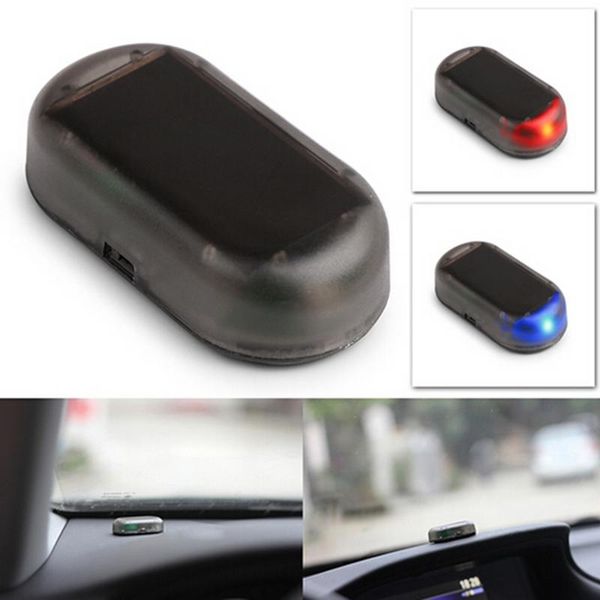

1pc car solar led anti-theft light strobe signal light power dummy alarm warning flash led solar