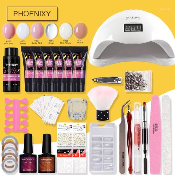 

manicure set gel nail polish set 48w uv led lamp for nail semi permanent varnish kit soak off art tools kit