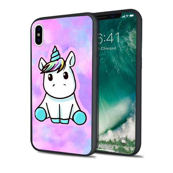 

coque luxury cute unicorn phone case for iphone 11 pro xs max xr 8 7 6s plus 5s se 5 case black soft silicone tpu cover.