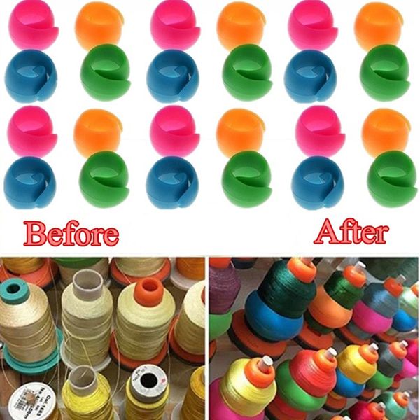 

96 pcs multicolour silicone thread spool huggers, reusable design can allow you to use these over and again for years, Black