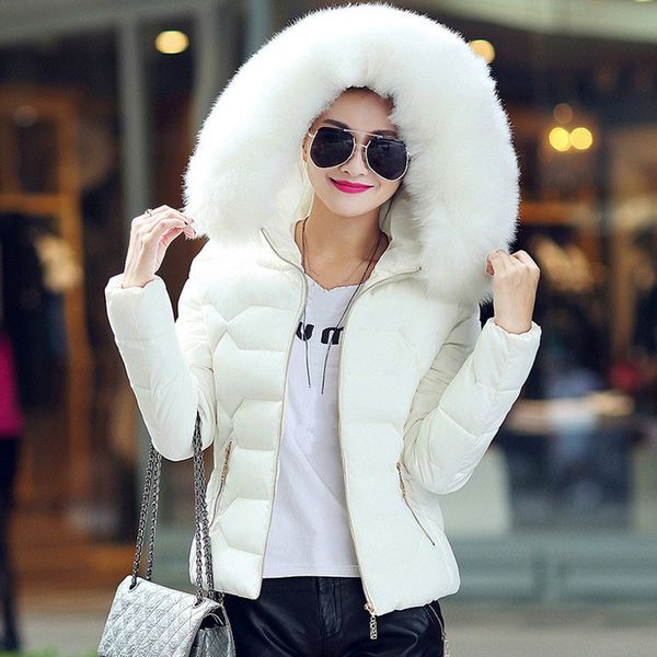 

winter fashion women short snow coat ladies cotton jacket plus size hooded parkas thick warm overcoat female outerwear 3xl, Tan;black