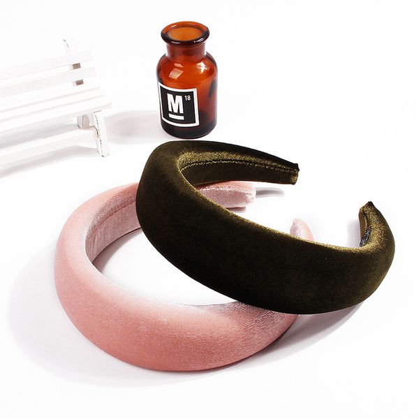 

fashion girls padded velvet sponge headband hairband hair decor gifts, Silver
