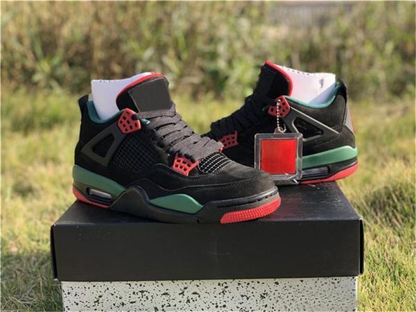 

wholesale 2020 4 iv nrg black pizzeria for men basketball shoes black red green suede aq3816 -163 authentic sneakers with box