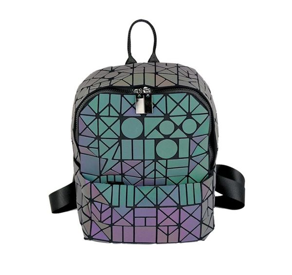 

women backpacks luminous bag geometric backpack for teenage girls school bag holographic diamond backpack mochila feminina