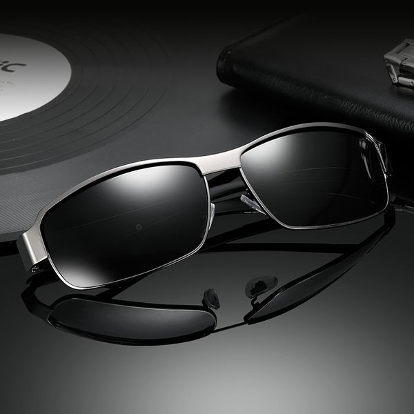 

2019 square sunglasses men polarized uv400 metal driving sun glasses fashion vintage retro brand sunglass, White;black