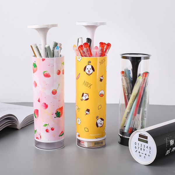 

creative lift pencil box multifunctional pencil holder large capacity cartoon cute case for girls kids gift stationery