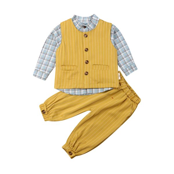 

baby girl clothes newborn baby boys formal suit tuxedo gentleman pants coat outfit clothing handsome striped vest suit, White