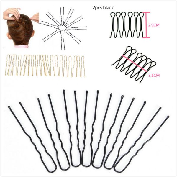 

40pcs u shaped hair pins braided hair tool pin clip metal hairpins for women barrettes styling tools accessories gold black, Golden;silver