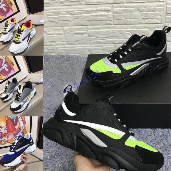 

black shoes b22 sneakers calfskin trainers classical black men women flat canvas sneaker retro patchwork luxury casual sneaker wholesale