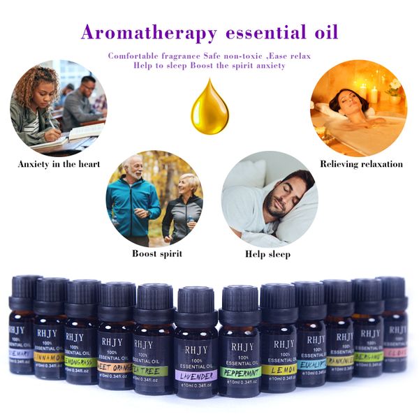 

10ml essential oils for aromatherapy diffusers water-soluble essential oils relieve stress for body massage relax skin caretslm2