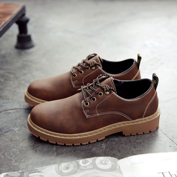 

spring and autumn leisure network red explosion style tooling shoes, Black