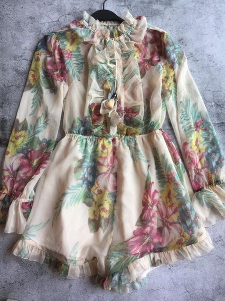 

new 2020 printed jumpsuits falbala ins wind pants legs, Black;white