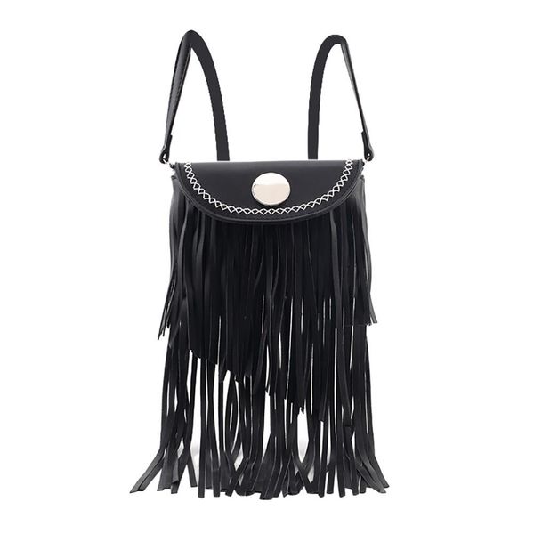 

women retro tassel flap messenger bags small shoulder bag luxury handbags women bags designer pu leather cross body #20