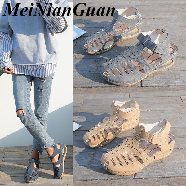 

summer women's sandals casual big size women shoes wedges woman slippers ladies flat gladiator sandals platform female shoes a4, Black