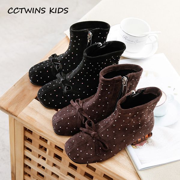 

kids shoes 2019 new kids autumn fashion boots baby girls sweet bowtie polka zip ankle boots children genuine leather dress shoes, Black;grey