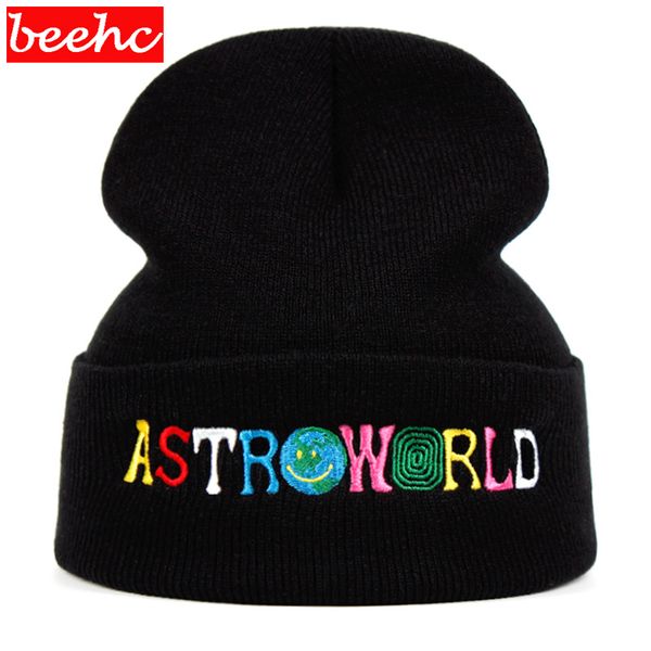 

knitted hat winter adlut women men letter embroidery astroworld travis scoski warm cap woolen hat skullies beanies costumes