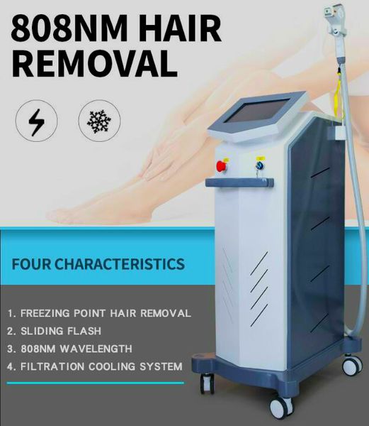 

professional 808nm hair removal skin tightening diode laser beauty machine 755+808+1064nm mixed wavelength diode laser machine, Black