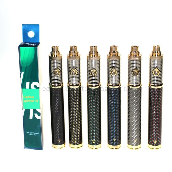 

Vision Spinner 3 Battery 1650 Spinner III VV Battery Carbon Fiber Finished Variable Voltage 3.3~4.8V vs Vision Spinner 2 EGO EVOD