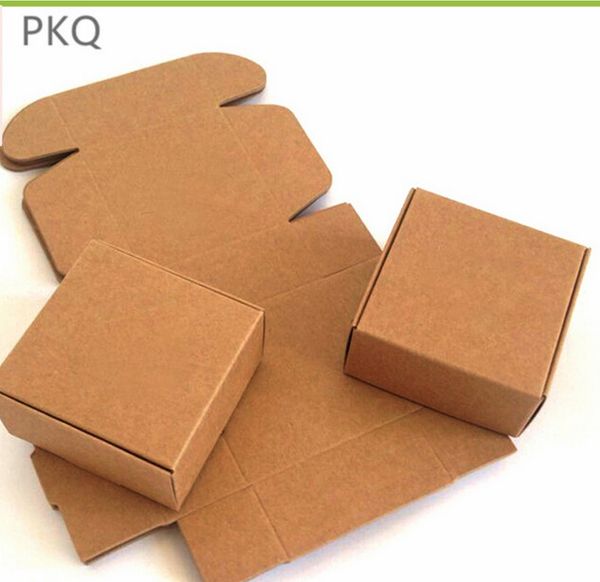 

50pcs brown kraft paper packaging box small paper box for gifts handmade soap jewelry cardboard carton