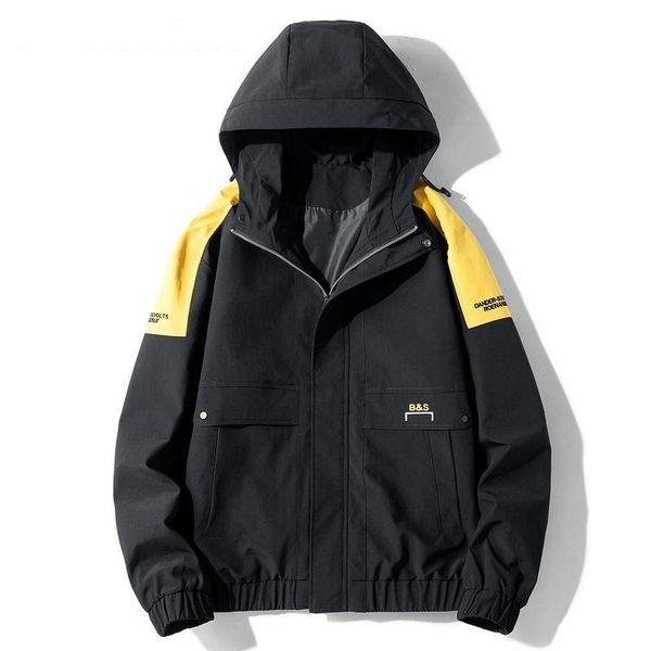 

men's jackets mens coats spring autumn hooded male stitching printing bomber jacket streetwear, Black;brown