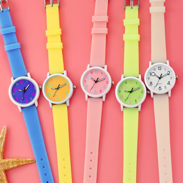

kids wrist watch cartoon candy watches rubber quartz clock gift watch children silicone sports for girls reloj montre, Blue
