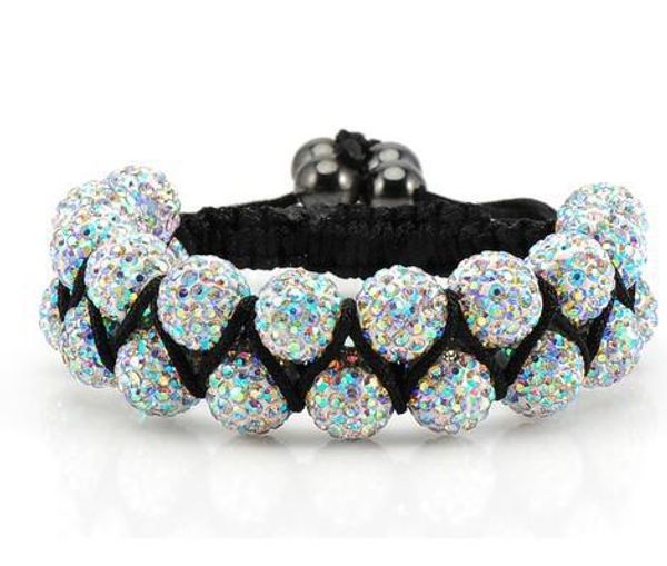 

10mm handmade new style disco ball beads men bnmi bracelet t323, Black