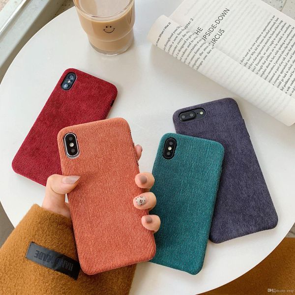 

highquality autumn new style corduroy soft mobile phone case for iphone xs max xr x 6 7 8 tpu case phone cover full protect shell new