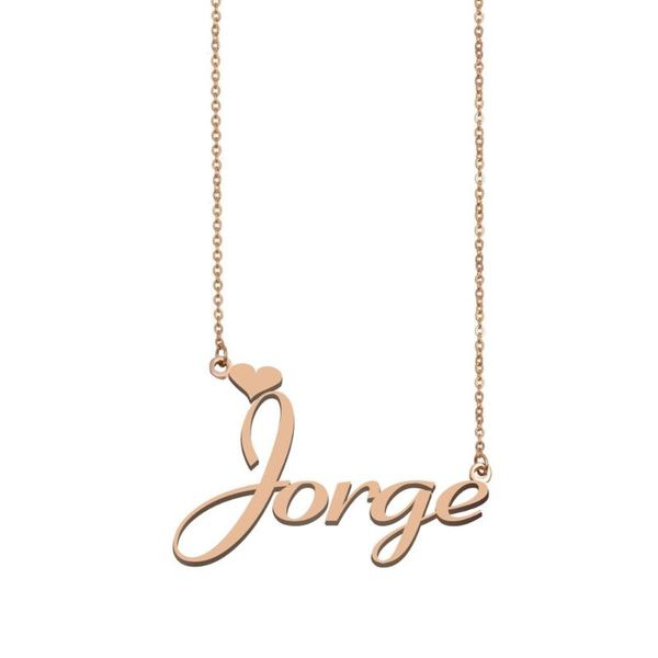 

jorge name necklace , custom name necklace for women girls friends birthday wedding christmas mother days gift, Silver