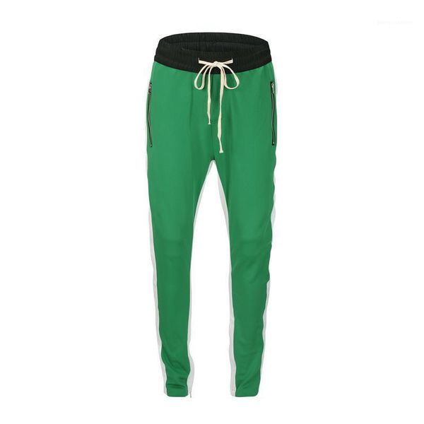 

sports pants hip-hop slim pants new fashion casual stripe male pencil pants summer designers casual colorblock, Black