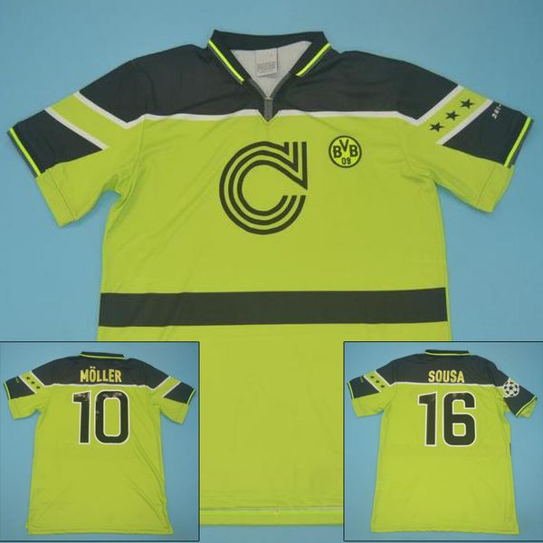 

1996 1997 ретро BVB Borussia Dortmund футбол Джерси HOME зеленый 96 97 классический Vintage футбол рубашка Мёллер Herrlich Chapuisat
